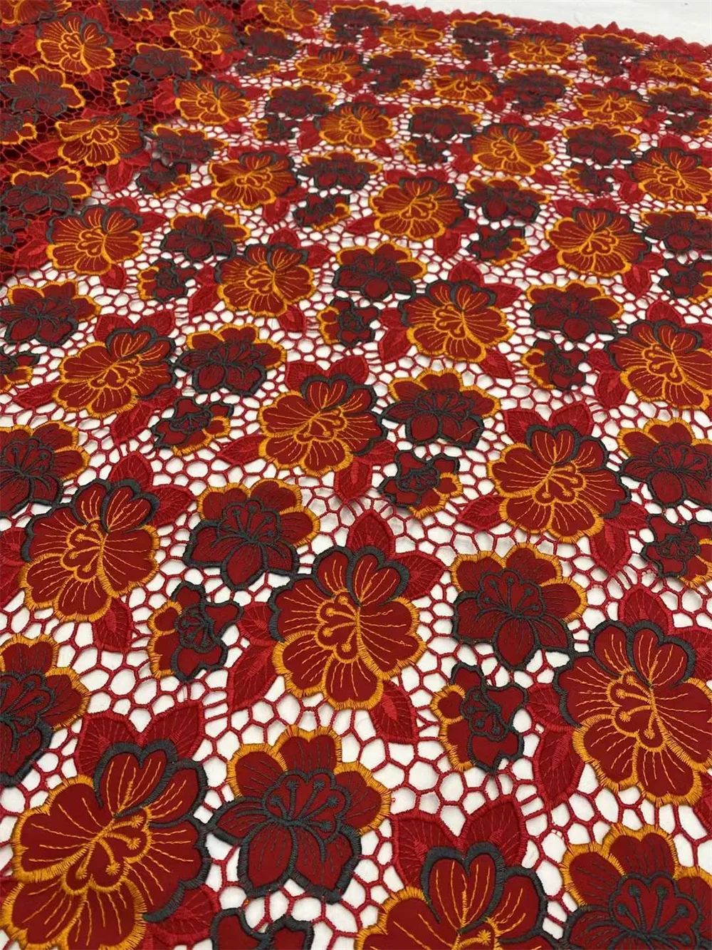 Роскошное хлопковое водорастворимое гипюровое кружево высшего качества вышивка