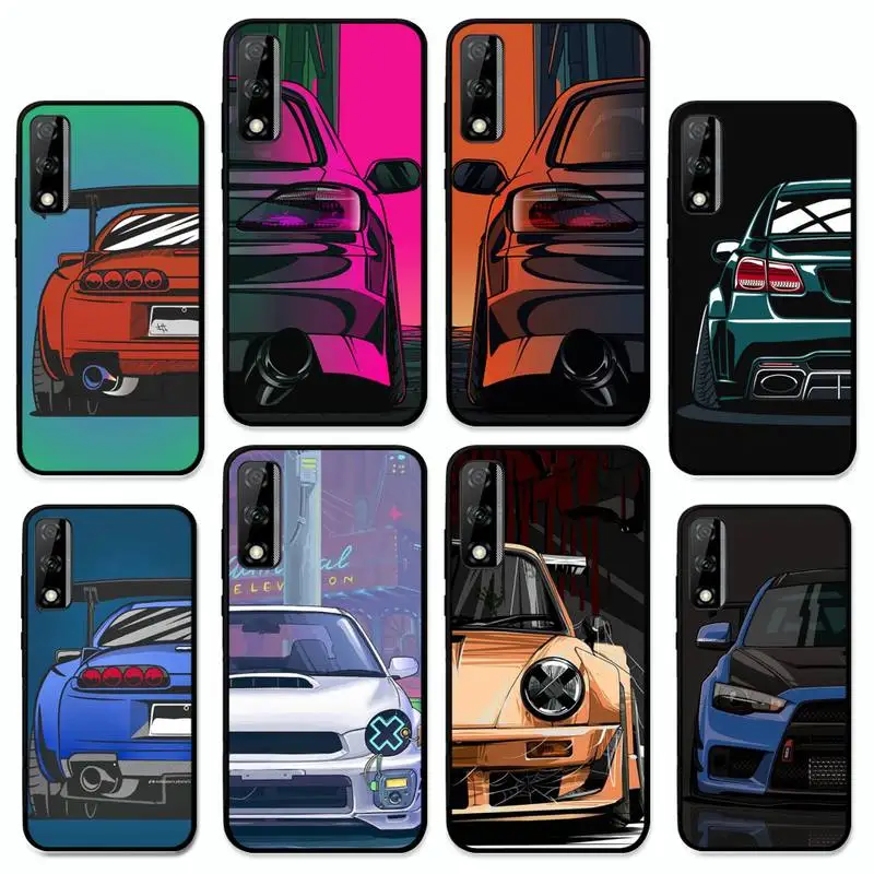 

Japan JDM Sports Cars Comic Phone Case for Huawei Y 6 9 7 5 8s prime 2019 2018 enjoy 7 plus cover