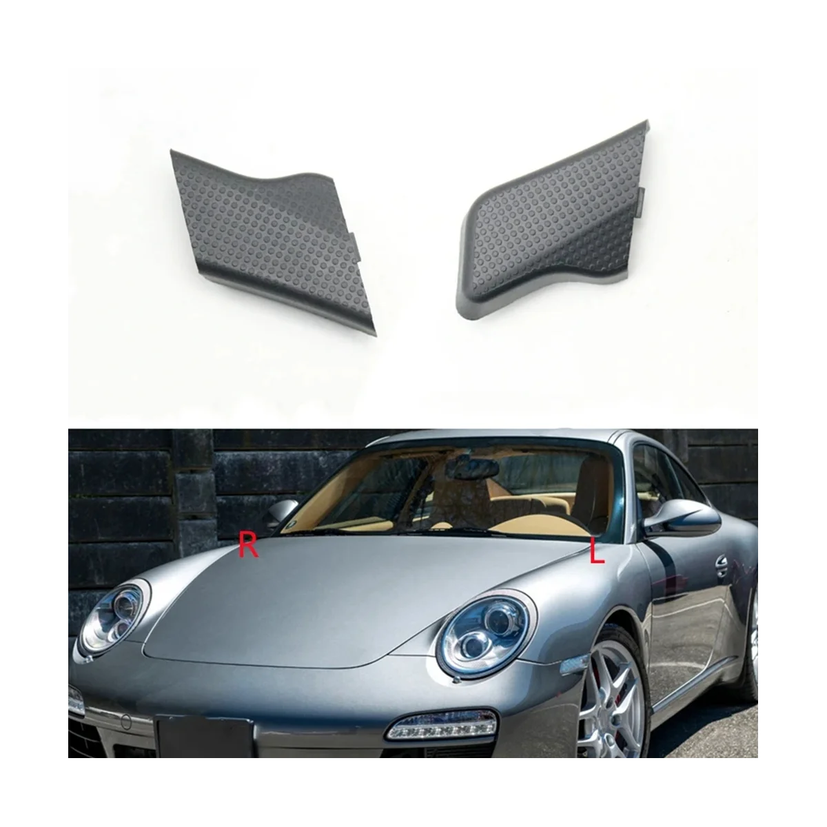 

Автомобильный правый передний стеклоочиститель, боковой коврик, отделка панели, крышка для Porsche 911 Carrera Boxster 987 718 Cayman 997 2005-2013