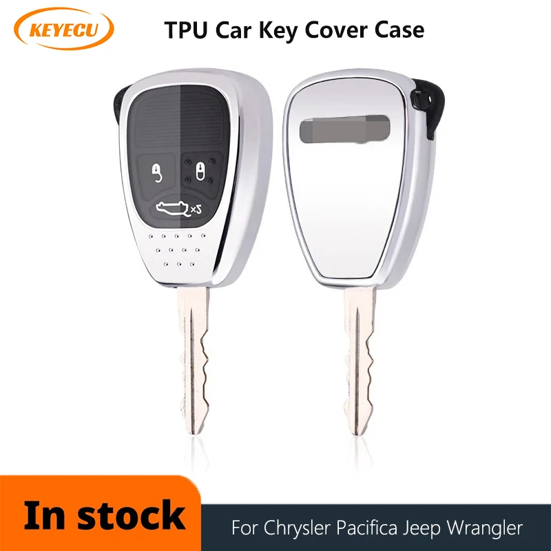 

KEYECU TPU Car Key Cover Key case for Chrysler Pacifica Aspen 300 Dodge Caravan Jeep Wrangler Jk Commander Grand Cherokee