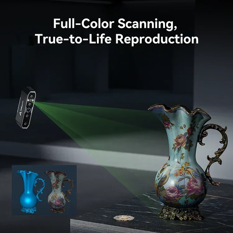 Фото Портативный модернизированный ручной 3D-сканер Creality CR-Scan Otter, точность 0,02 мм, высокая эффективность, скорость сканирования 20 кадров в секунду, защита от сотрясений №5
