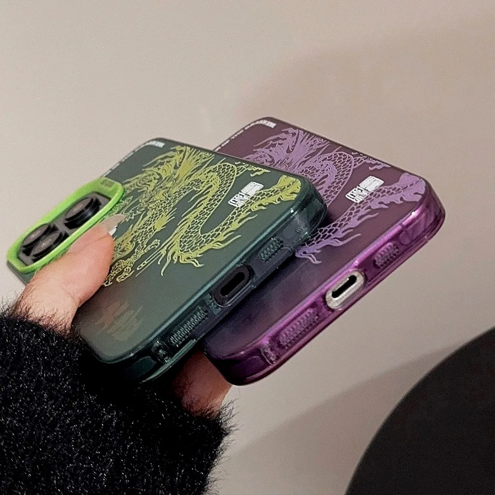Фото Роскошный чехол для телефона с тиснением дракона для Samsung Galaxy S26 S25 S24 S23 S22 S21 S20 FE Ultra Edge Plus 4G 5G, матовый чехол с защитой от падения №5