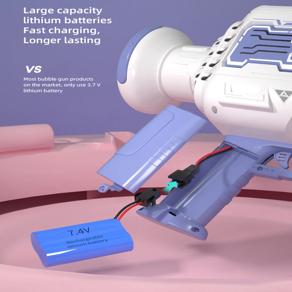 Детский автоматический электрический пистолет для мыльных пузырей со