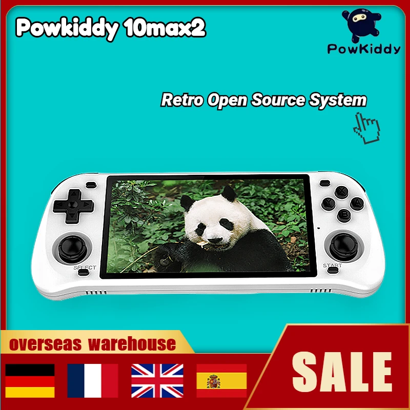 

POWKIDDY RGB10 Max 2 5.0-Inch Retro Open Source System IPS Screen Pure Black White Handheld Game Console RK3326 Children Gifts