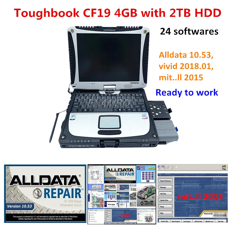 Горячая Распродажа 2022, Toughbook CF19 CF-19 использует d 4 Гб оперативной памяти со стандартным жестким диском Alldata 10,53, mit .. ll 2015, программное обеспечение Atsg, хорошо установлено, готово к использованию