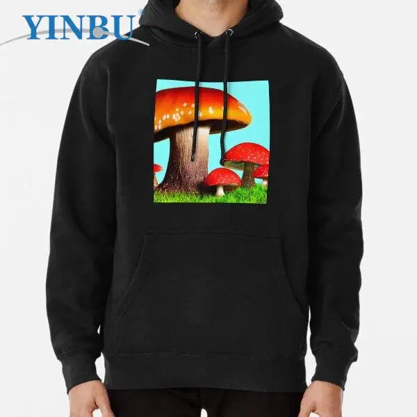 

Уютный фантастический пуловер с рисунком грибов, толстовка с капюшоном, новинка 2023, модная одежда для мужчин, уличная одежда