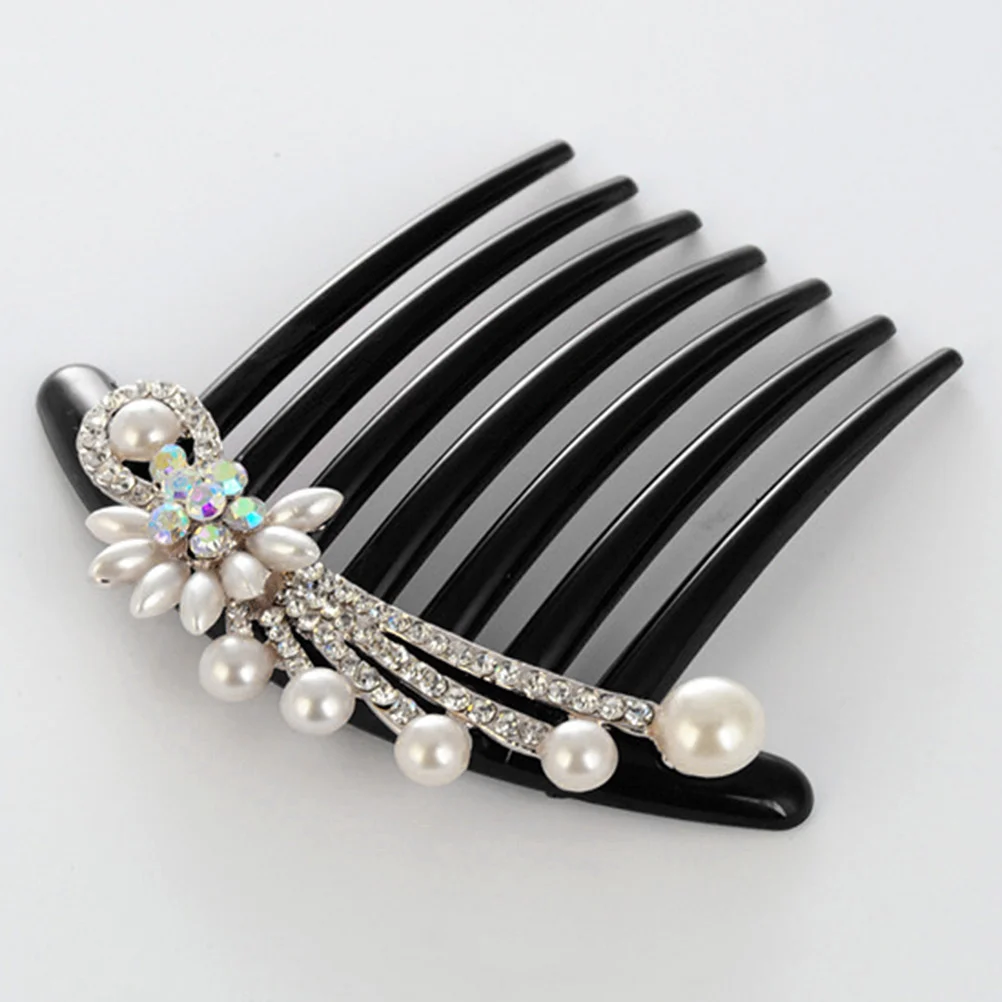 

Pearl Hair Comb Bride's Headdress Accessories Full Diamond Women Inserted Women's