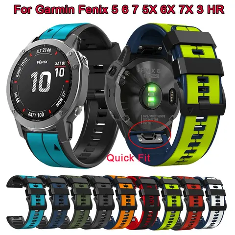 Силиконовый ремешок для часов Garmin Fenix 5 6 7 5X 6X 7X 3 HR Forerunner 935 945 955 Ремешок для умных часов Браслет 22 мм 26 мм