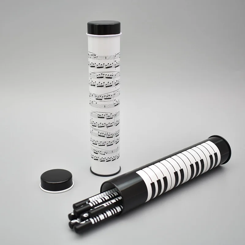 Organizer Keyboard Note Pattern Iron Cylindrical Pen Container Pen Case Pen Stand Storage Pen