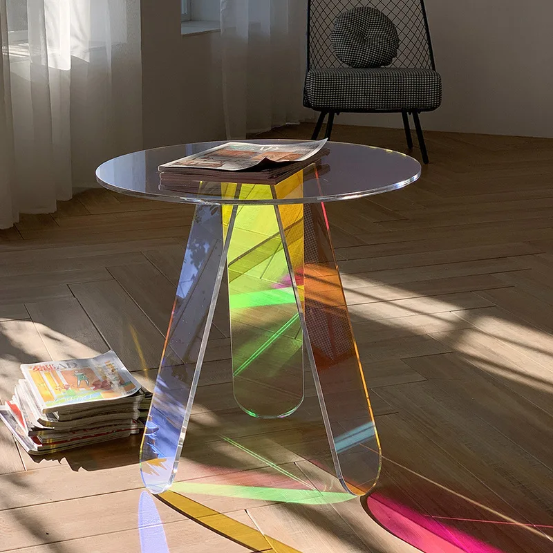 

Dressing Desks Acrylic Small Coffee Table Gradient Round Table Outdoor Kitchen Coffee Nordic Center Mesa Balcon Furniture AA55