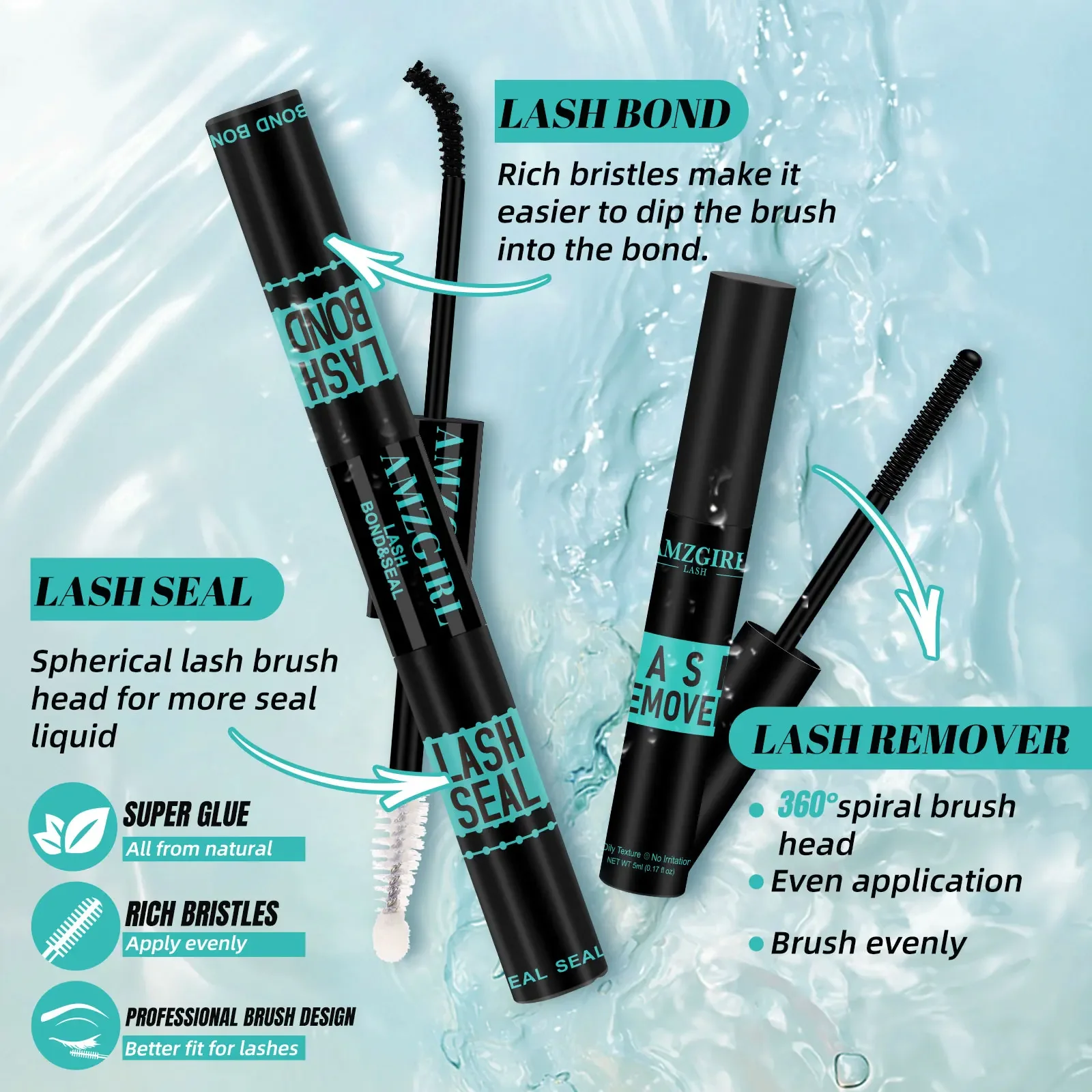 AMZGIRL LASH DIY набор ресниц 168 шт. кластерные ресницы D Curl водонепроницаемый клей и