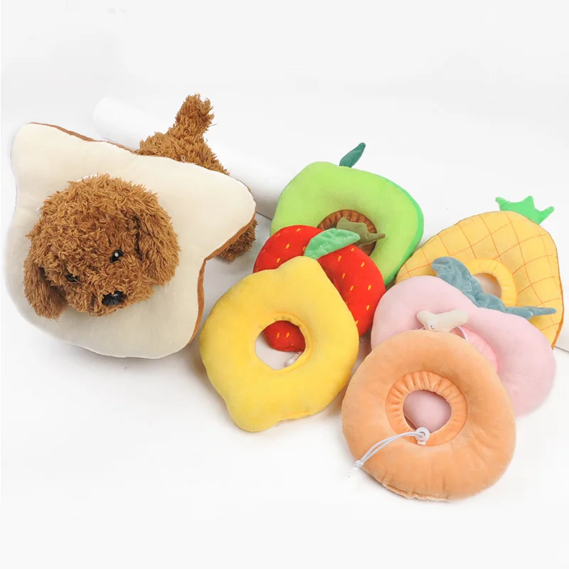 

Fruit shape Thicken Cotton Cat Recovery Collar anti-lick Elizabethan Collar Wound Healing Protective Collar for Puppy Kitten