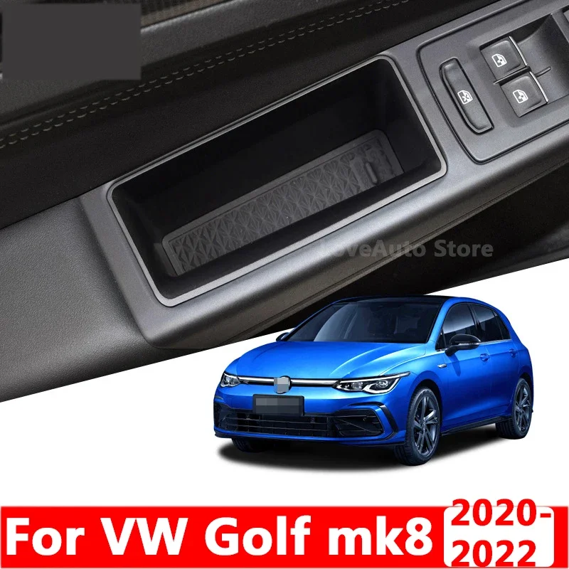 

For Volkswagen VW Golf 8 MK8 2020 2021 2022 Car Front Door Inner Armrest Handle Door Multifunctional Storage Box Accessories