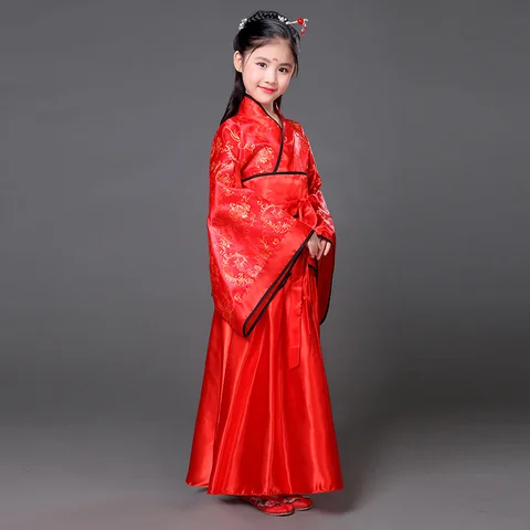 Традиционные китайские танцевальные костюмы для девочек с изображением старинной оперы, династии Тан, платья ханьман ханьфу, детская одежда для народных танцев