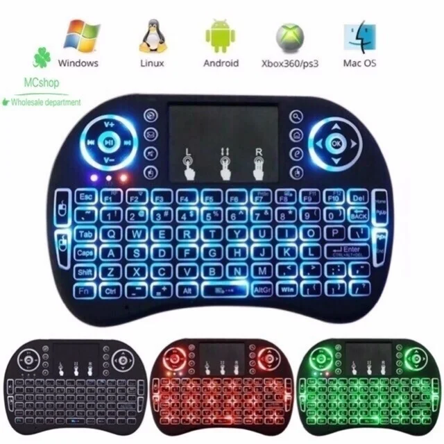 

FOR Hsyk I8 2.4G 3-Color Backlight Wireless Mini Keyboard with Touchpad
