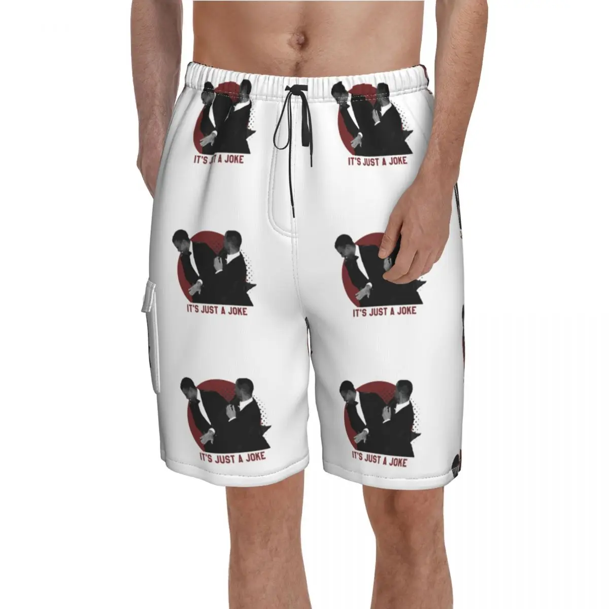 

Will Smith Slap Hard Board Shorts Just A Joke Beach Swimming Trunks Polyester Funny Men Swim Trunks