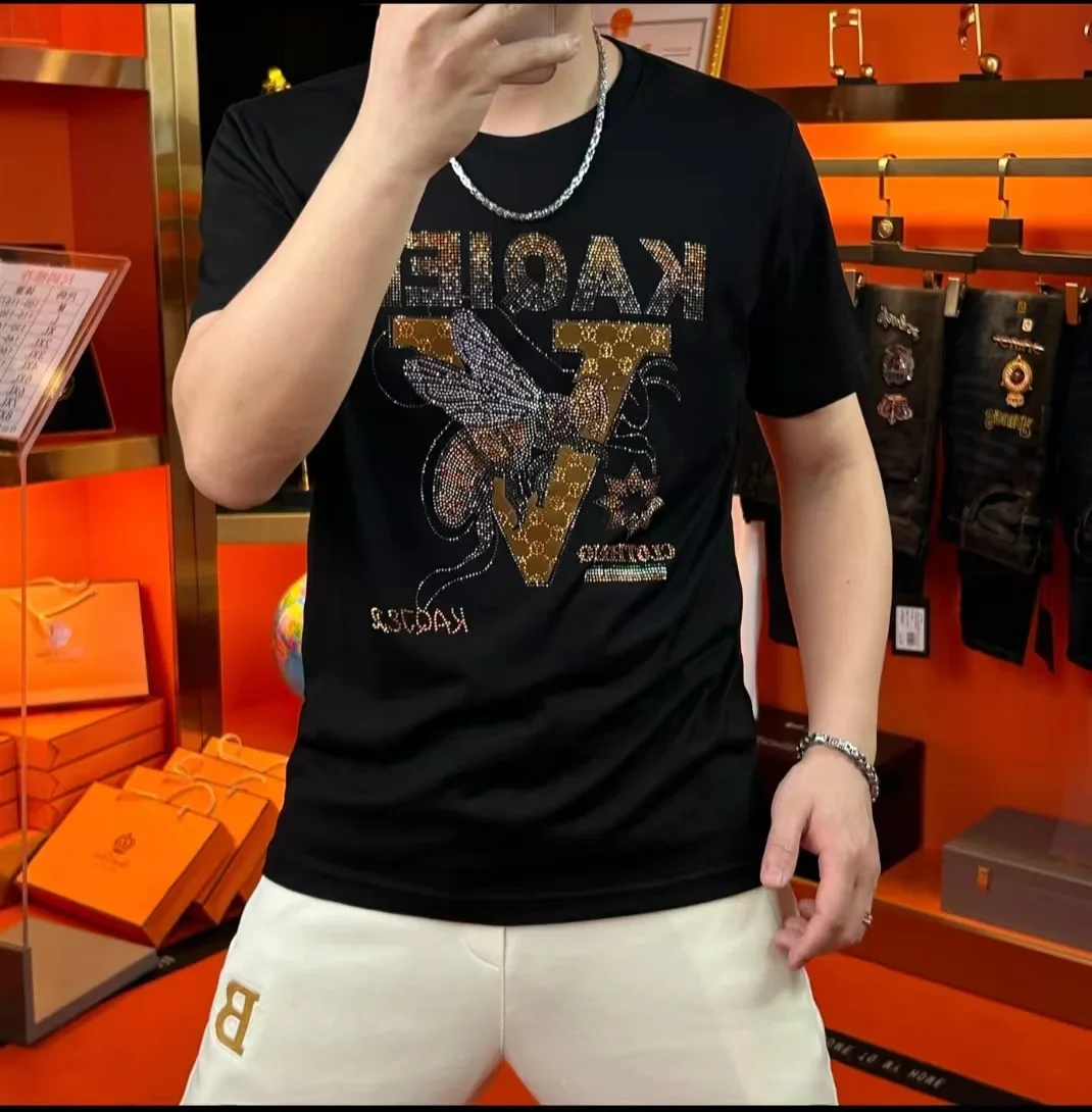 2024 весенне-летняя мужская одежда повседневная футболка с коротким рукавом в