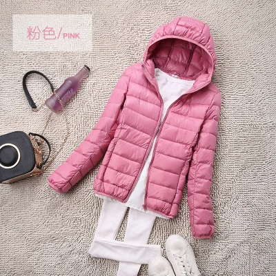 S-4XL Autumn Winter Women White Duck Hooded Down Jacket Female Ultra Light Down Coat Puffer Parkas Short Tops