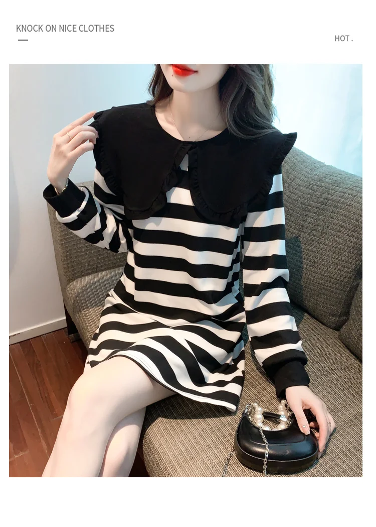 Платье женское с длинным рукавом и воротником-куклой bd791