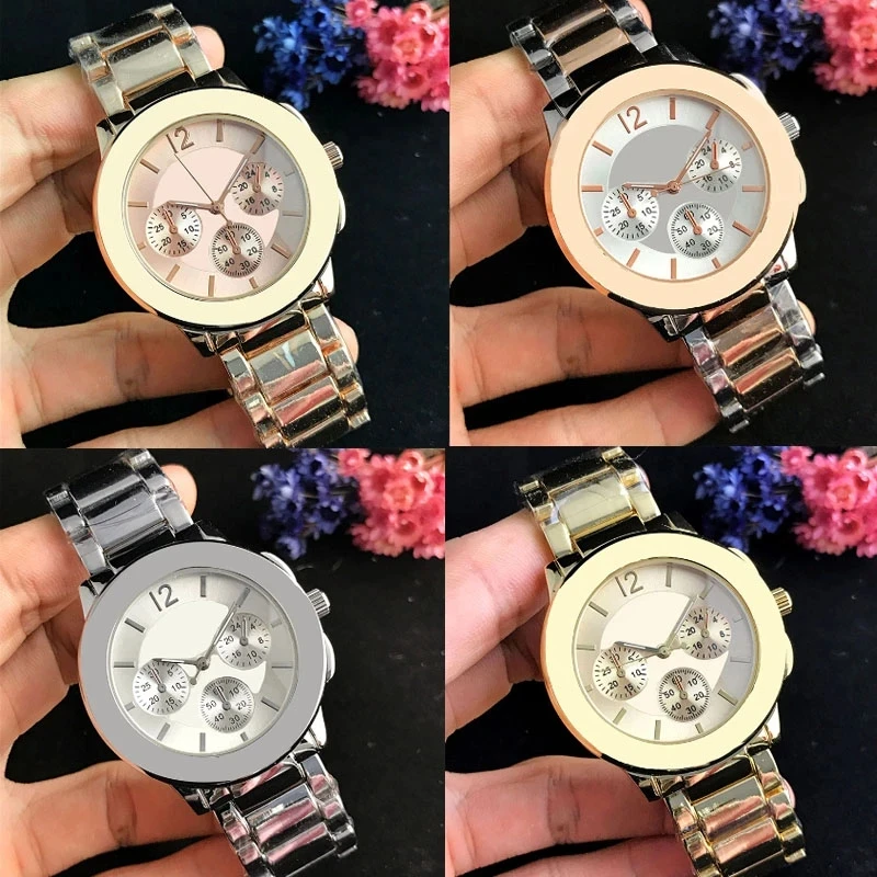 

RLLEN Stainless Steel Men Women Couples Quartz Watches Fashion Luxury Jewelry Gift Generous Exquisite Original Copy