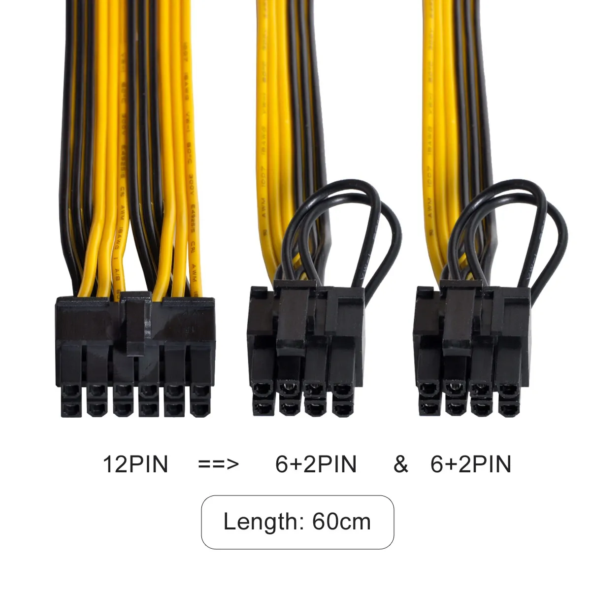 

12Pin к ATX Dual 8Pin & 6Pin Female удлинитель GPU Кабель питания для 3080