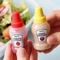 4pcs 25ml mini tomato ketchup bottle portable sauce salad dressing container sauce bottles pantry containers for bento box