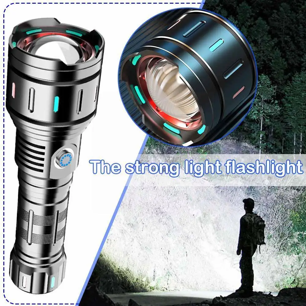 

High Power Rechargeable LED Flashlight Mini Zoom Torch Riding Feminine Hygiene Indoor Night Flash Light Detector Hunting Ca Z8L0