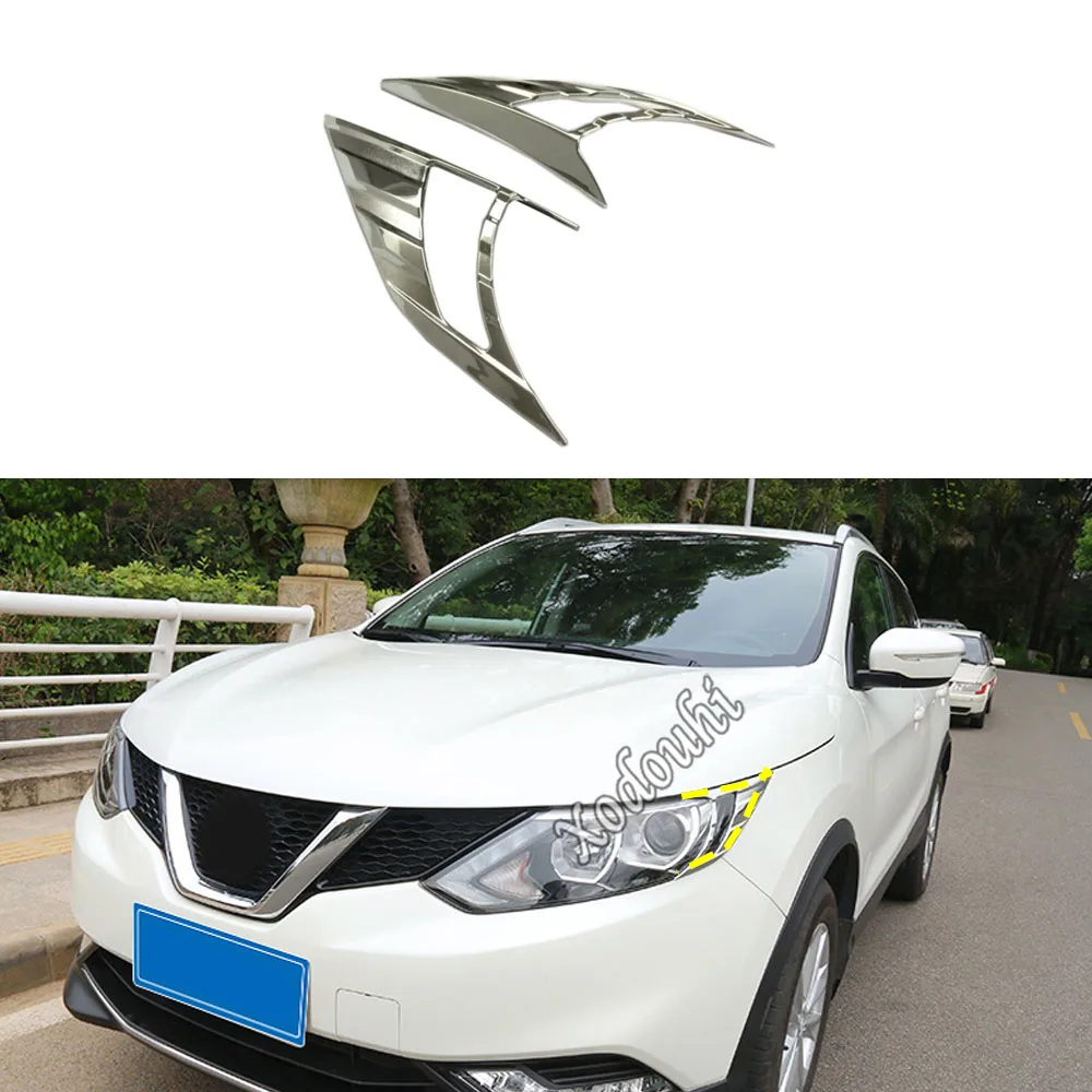 

Для Nissan Qashqai J11 2016 2017 2018 автомобильный Стайлинг ABS Хромированная передсветильник карандаш для бровей лампа отделка защита рамка молдинг 2 шт.