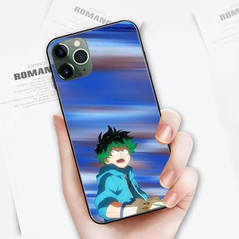 Фото Чехол для телефона My Hero Академия Izuku Deku для IPhone 14 13 12 11 XS X 8 7 6 Plus Mini Pro Max SE 2022, мягкий черный чехол для телефона №4