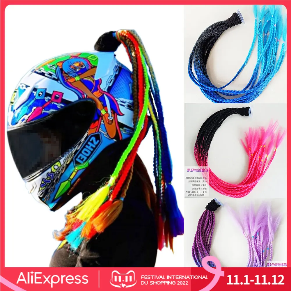 

2022 Motorcycle Helmet Motorcycle Accessories Ponytail Casco Moto Braid Pigtails Fashion Personality Motorbike Helmet Pigtails