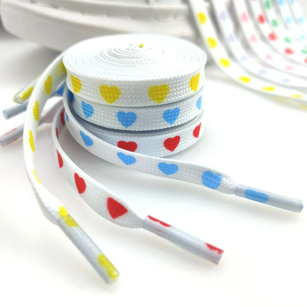 1 Pair Heart Creative Shoelaces Men Women Trend Personality Red Heart Sport Casual Basketball Shoe Laces Dropship New