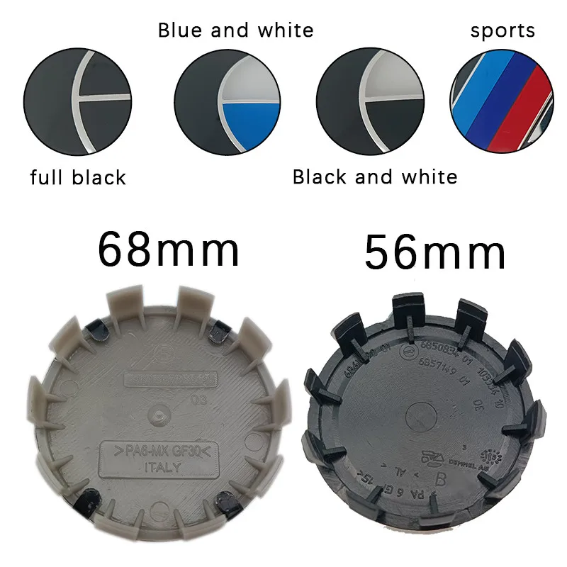 

20pcs 56mm 68mm Car Wheel Center Hub Cap Auto Rim Covers For BmW E36 E46 E53 E90 E60 E61 E93 E87 X1 X3 X5 X6 F30 F20 F10 G30