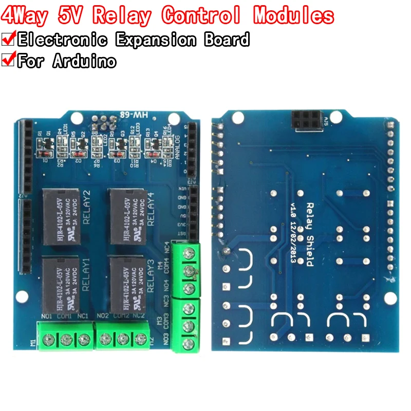 5 В 4-канальный релейный экранный модуль для Arduino UNO R3 Mega2560 электронная 4-сторонняя