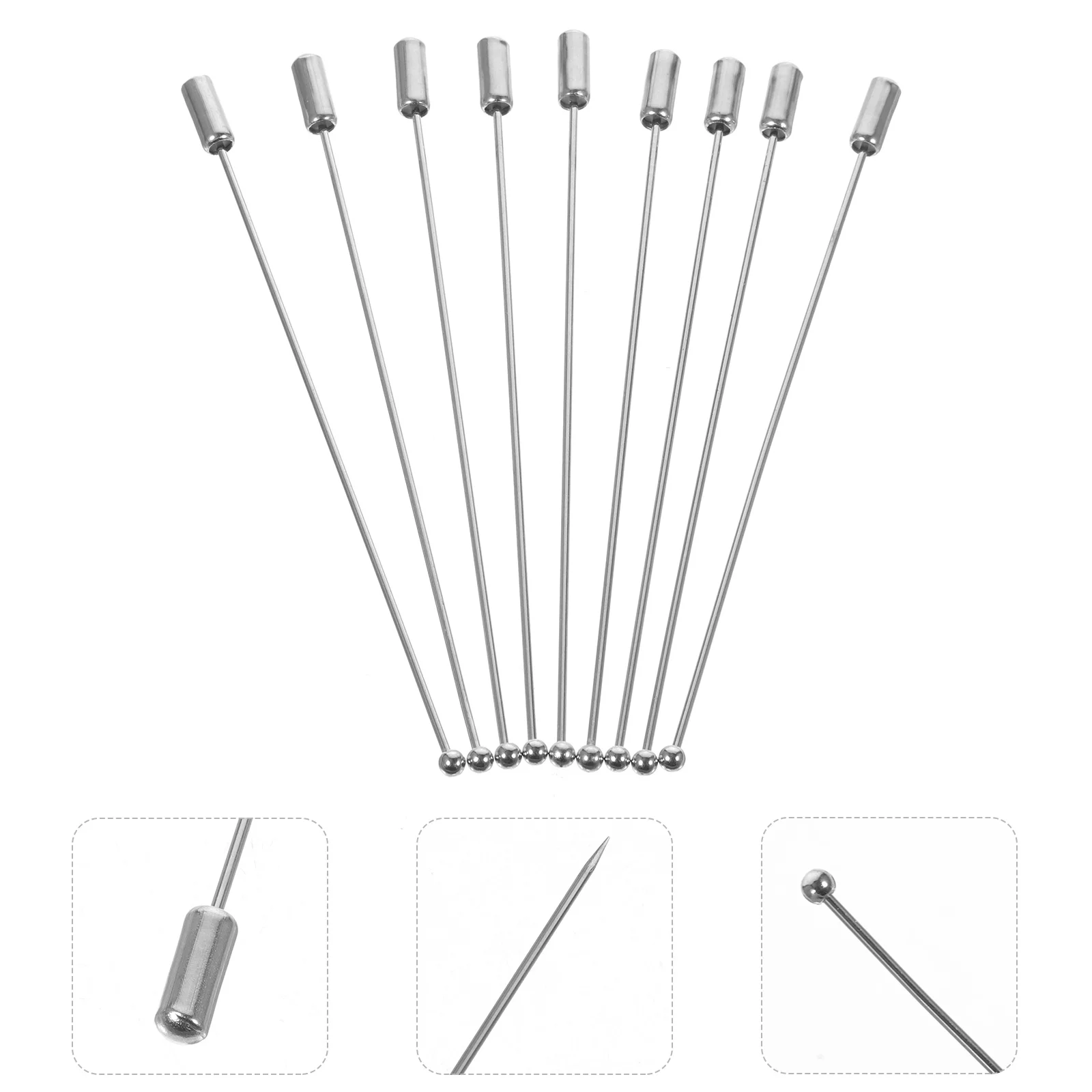 

20pcs pin stoppers corsage hat for craft sewing heallily safety brooch- Corsage Round Metal Brooch Boutonniere Sticks with