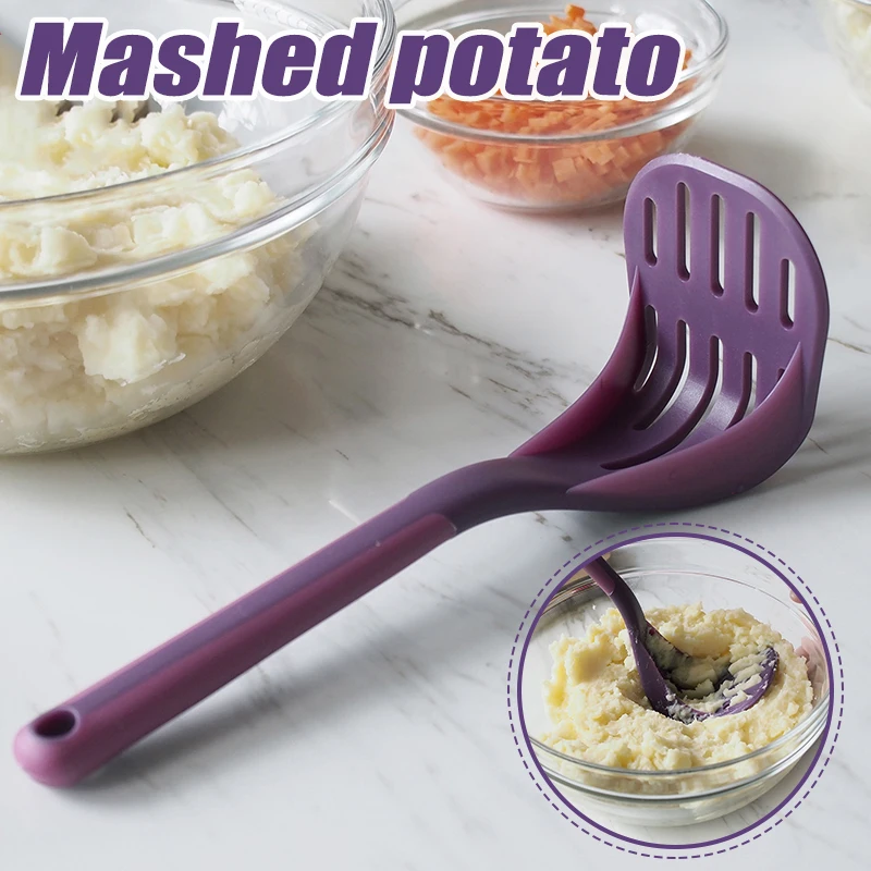 

Nylon Potato Masher Non-stick Heat Resistant Cookware Soft Grip Fruit Vegetable Kitchen Gadget Nylon Potato Masher Kitchen Acces