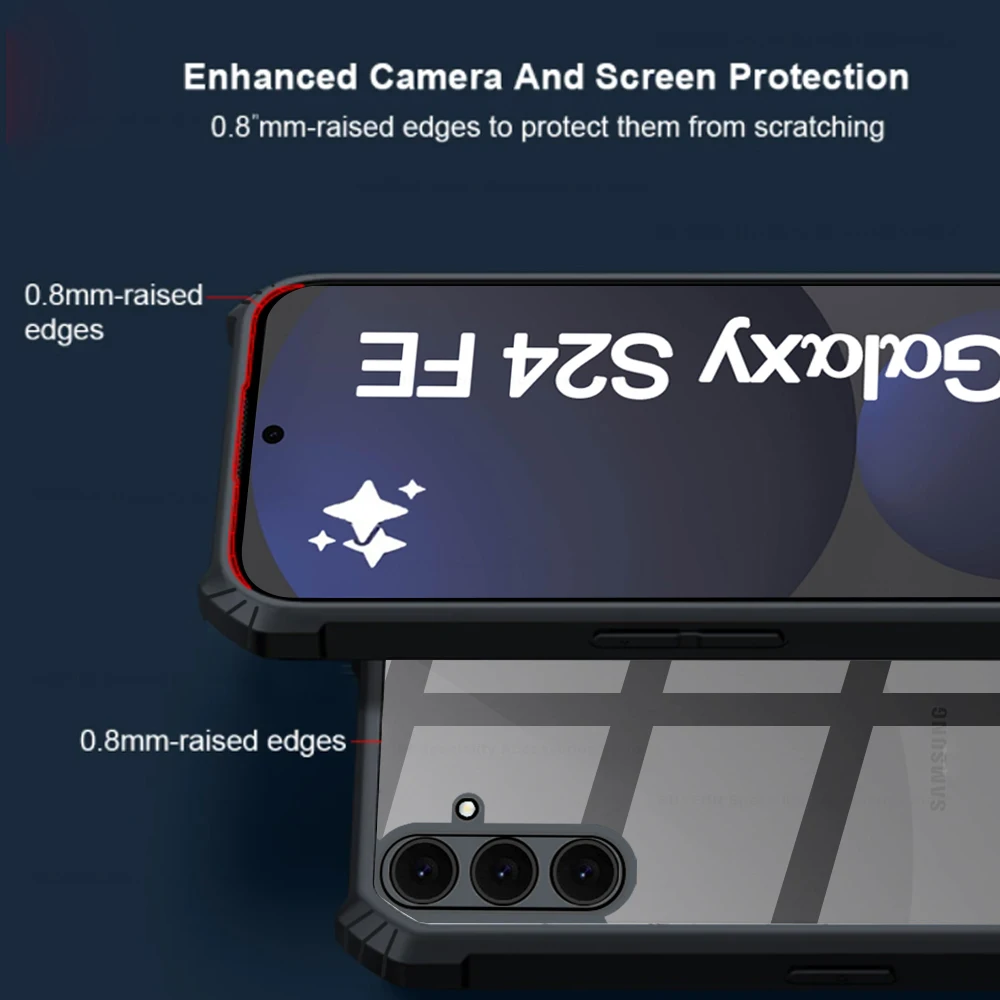 For Samsung Galaxy S24 FE Case Tire Pattern Clear Acrylic Cover Sumsung Smsung S 24FE 5G Camera Protect Shockproof Coques