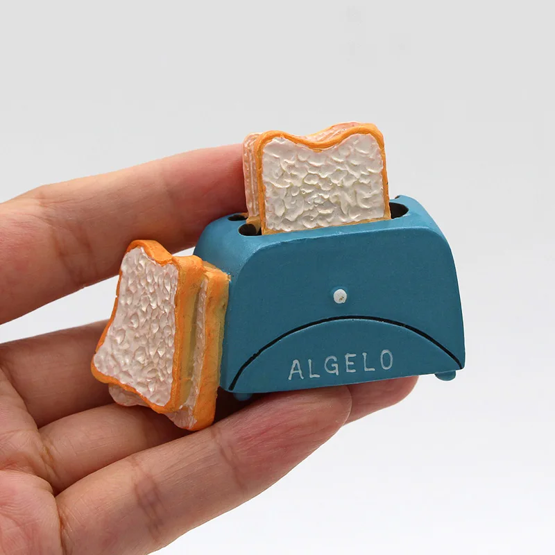 

3d Fridge Magnet Refrigerator Paste Food Baguette Bread Egg Bread Basket Toast Hamburger Refrigerator Decoration Collection Gift