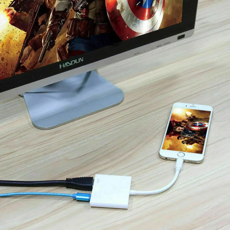 Переходник-разветвитель Lighting на HDMI-совместимый кабель 1080P цифровой AV-адаптер