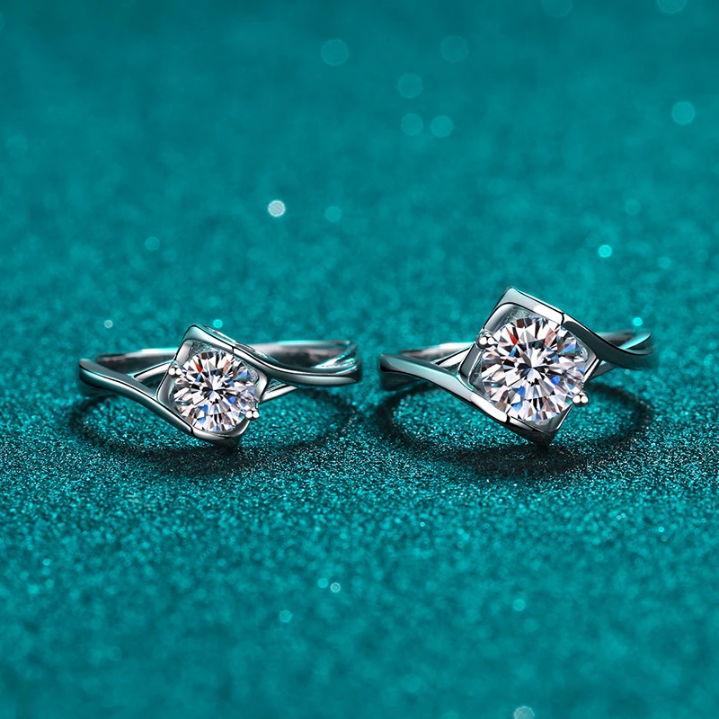 

Женское Обручальное Кольцо IOGOU, из серебра 925 пробы с муассанитом, 0,5 карат, 1,0 карат