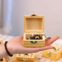 wooden hand cranked music box clockwork music box diy creative graduation season teacher small gift birthday gift female