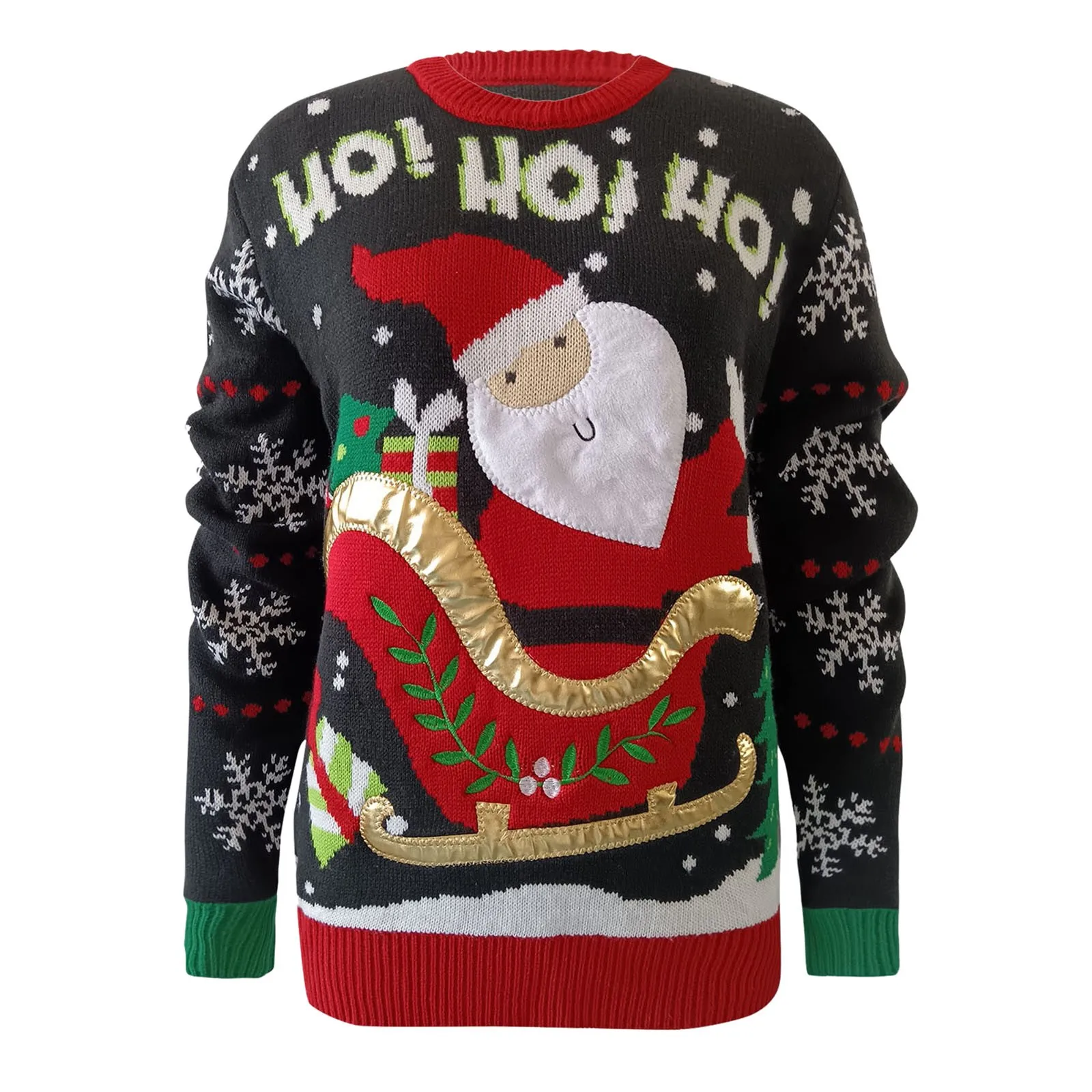 2024 жаккардовый вязаный женский рождественский свитер осень-зима забавный милый