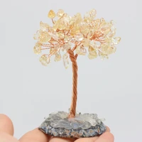 citrine natural tree of life crushed stone copper wire winding ornament reiki healing energy diymineral home deco gift9 12x4 8cm