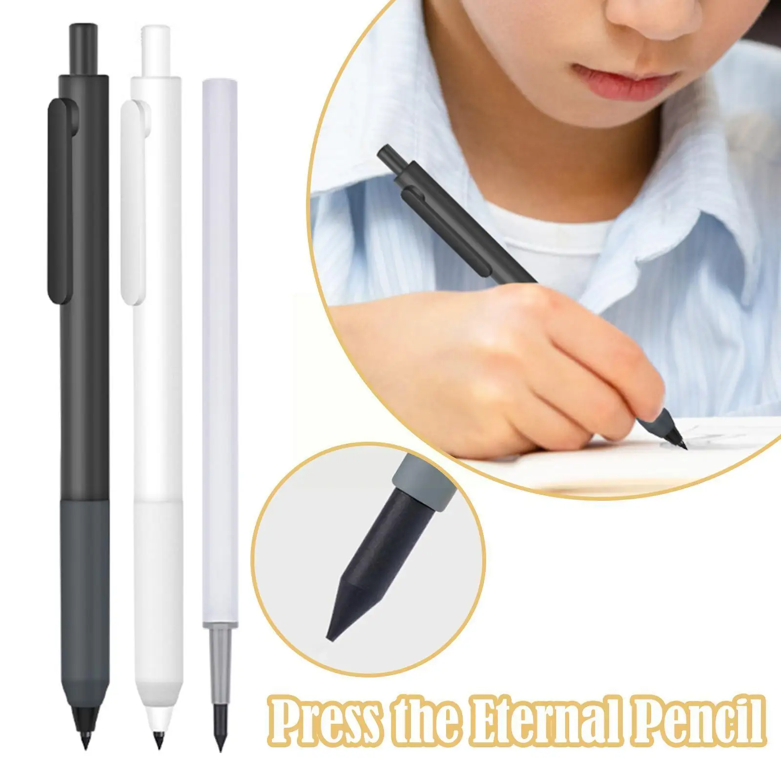

No Ink Eternal Pencil Unlimited Writing Inkless Pen Art Painting Tool Stationery Long-lasting Press Sketch Pencil Office Ty M7v2