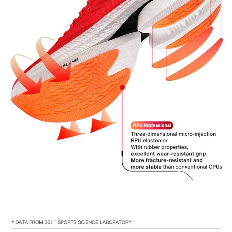 361 Degrees Furious Men Carbon Plate Running Shoes Professional Marathon Shock Absorption Lightweight Men Sport Shoes 672312203F