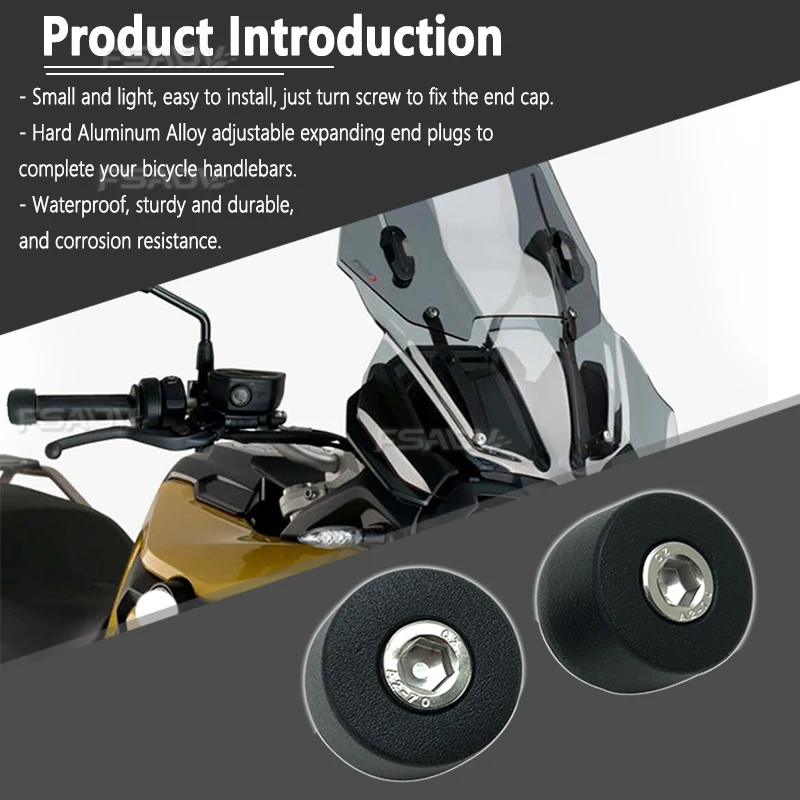 Фото Мотоциклетные ручки на руле, заглушка на концах для BMW R1250GS GSA R1200GS LC F800GS ADV S1000XR F750GS F850GS F900XR/R 2013-2023 №4