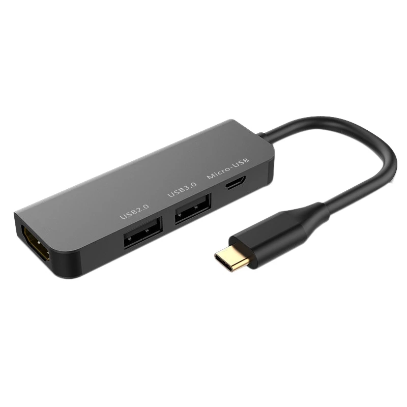 

Type-C Docking Station, USB3.0+USB2.0+Micro-USB+HDMI-Compatible Five-In-One Hub for Laptops, Pcs