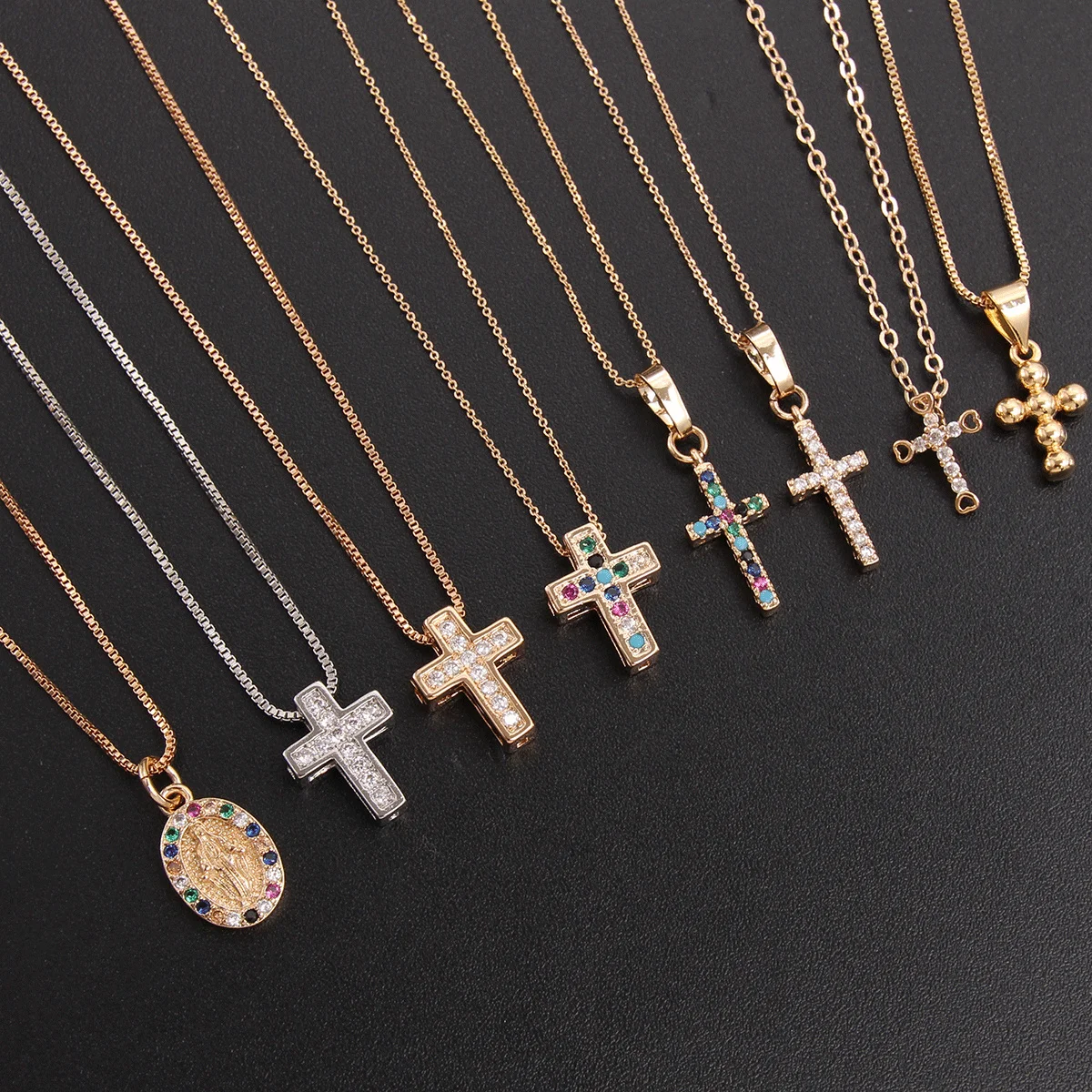 

SUNSLL Simple Gold Color Necklace Little Jesus Christ Cross Pendant Necklaces Chain Charm Choker For Women Wish Jewelry