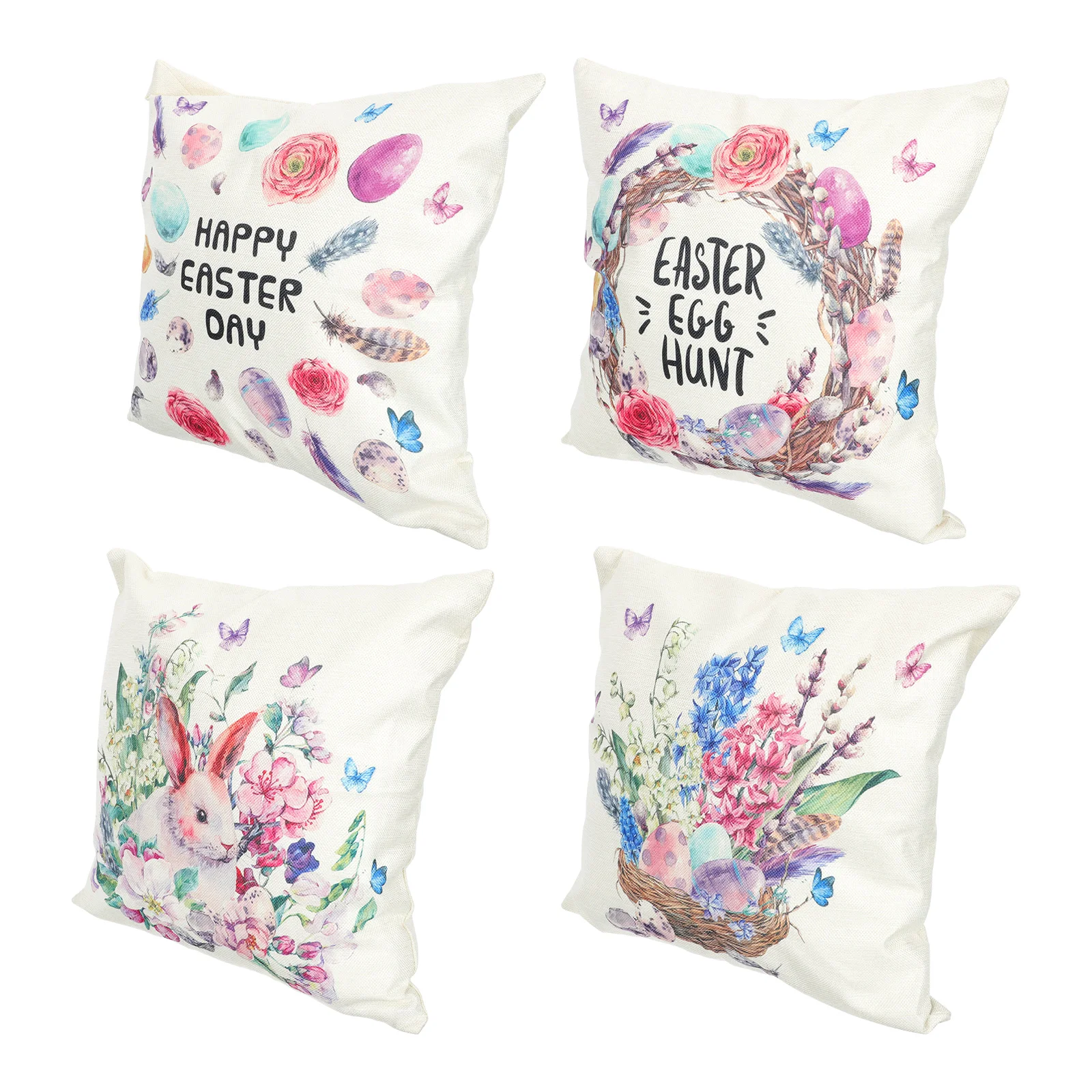 

4Pcs Easter Sofa Throw Pillow Covers Pillow Protectors Home Cushion Cover