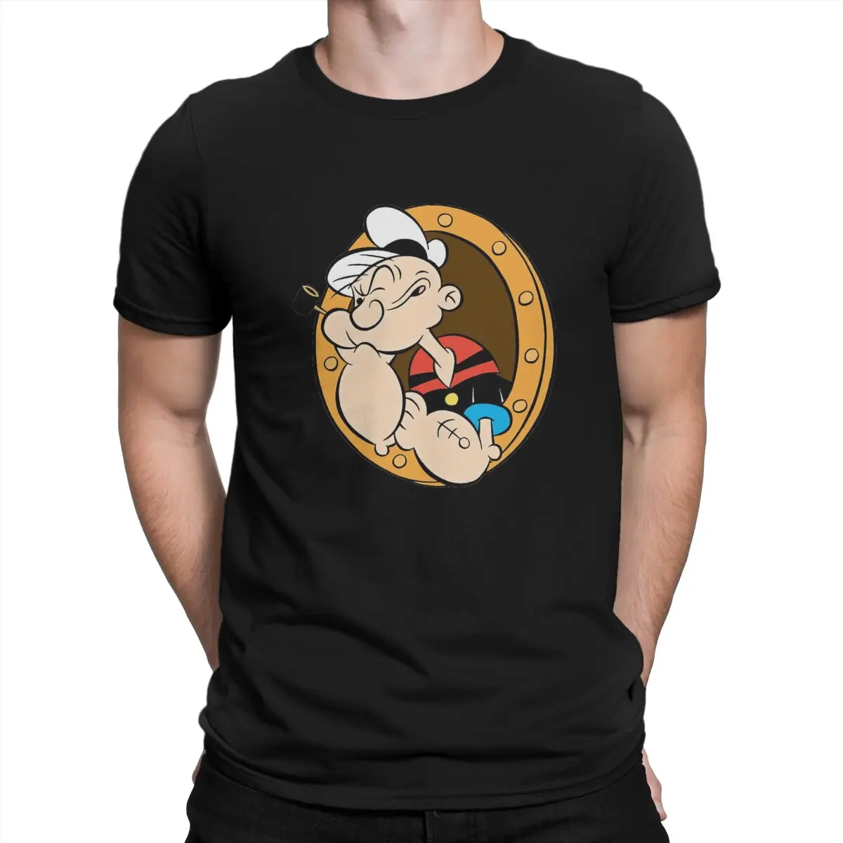 

the Sailor Pope-ye Ship Window T Shirt Fashion Men Polyester Tees Summer Clothing Harajuku O-Neck TShirt