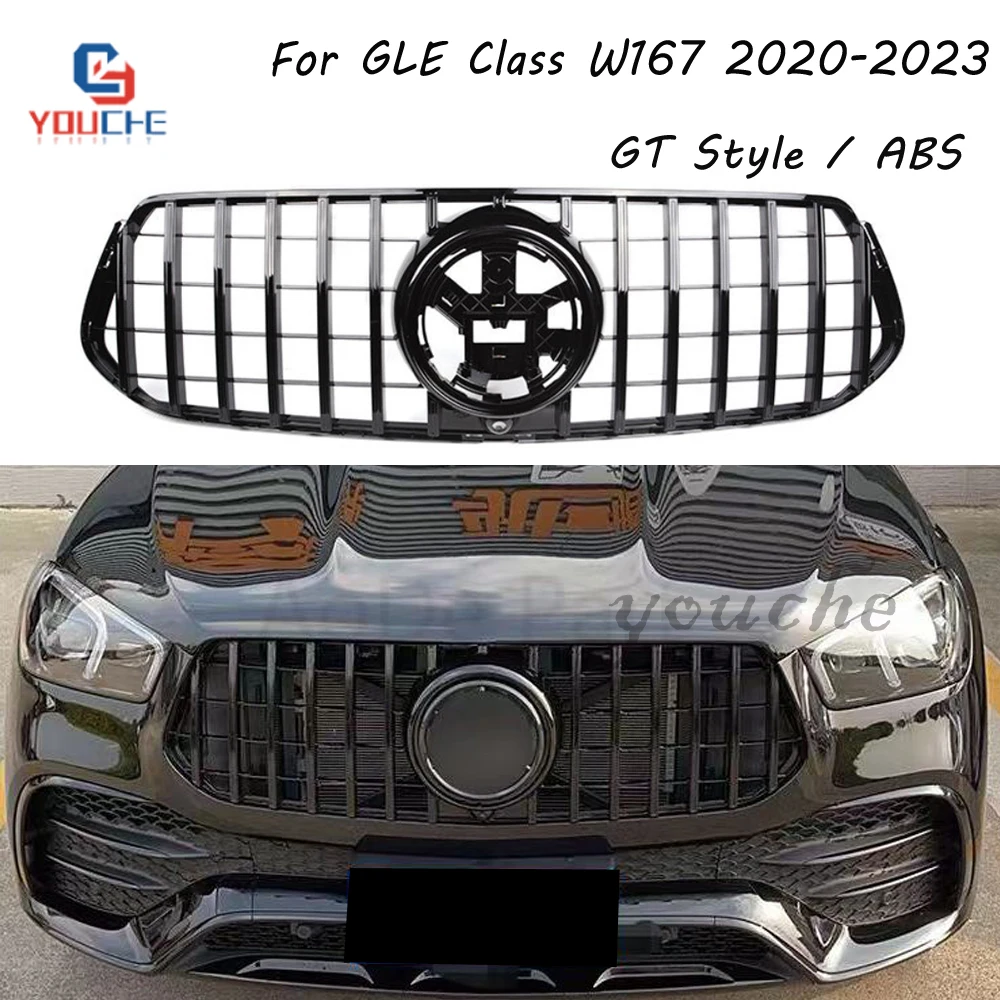 GLE Class W167 GT Style Front Bumper Grille Mesh For Mercedes V167 C167 Deluxe Edition GLE350 GLE450 2019-2023